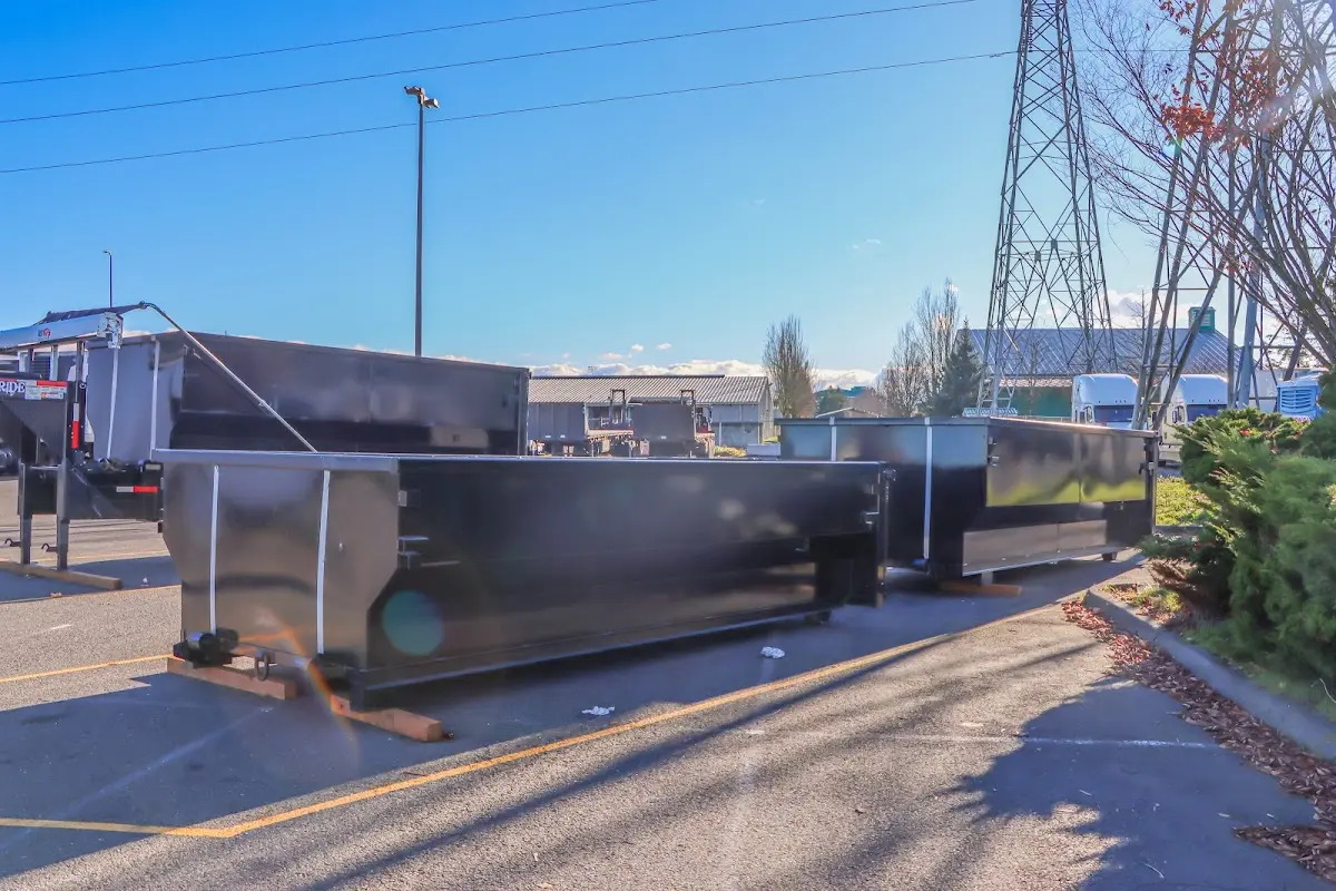 Roll-off dumpster ready for waste disposal at job site for 6 Yard Dumpster Rental in Eunice
